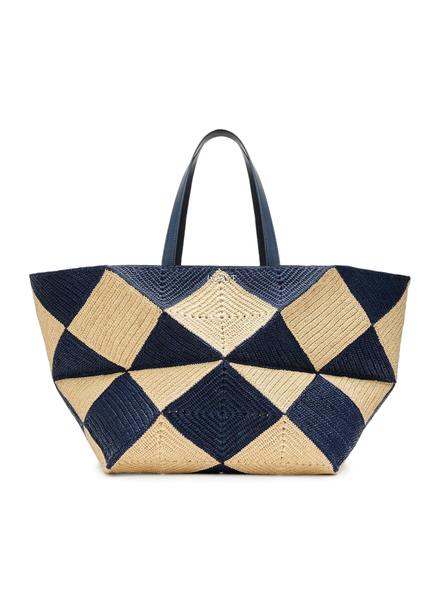 Loewe Puzzle Fold Tote Xxl Raffia Bag in Blue Lyst UK