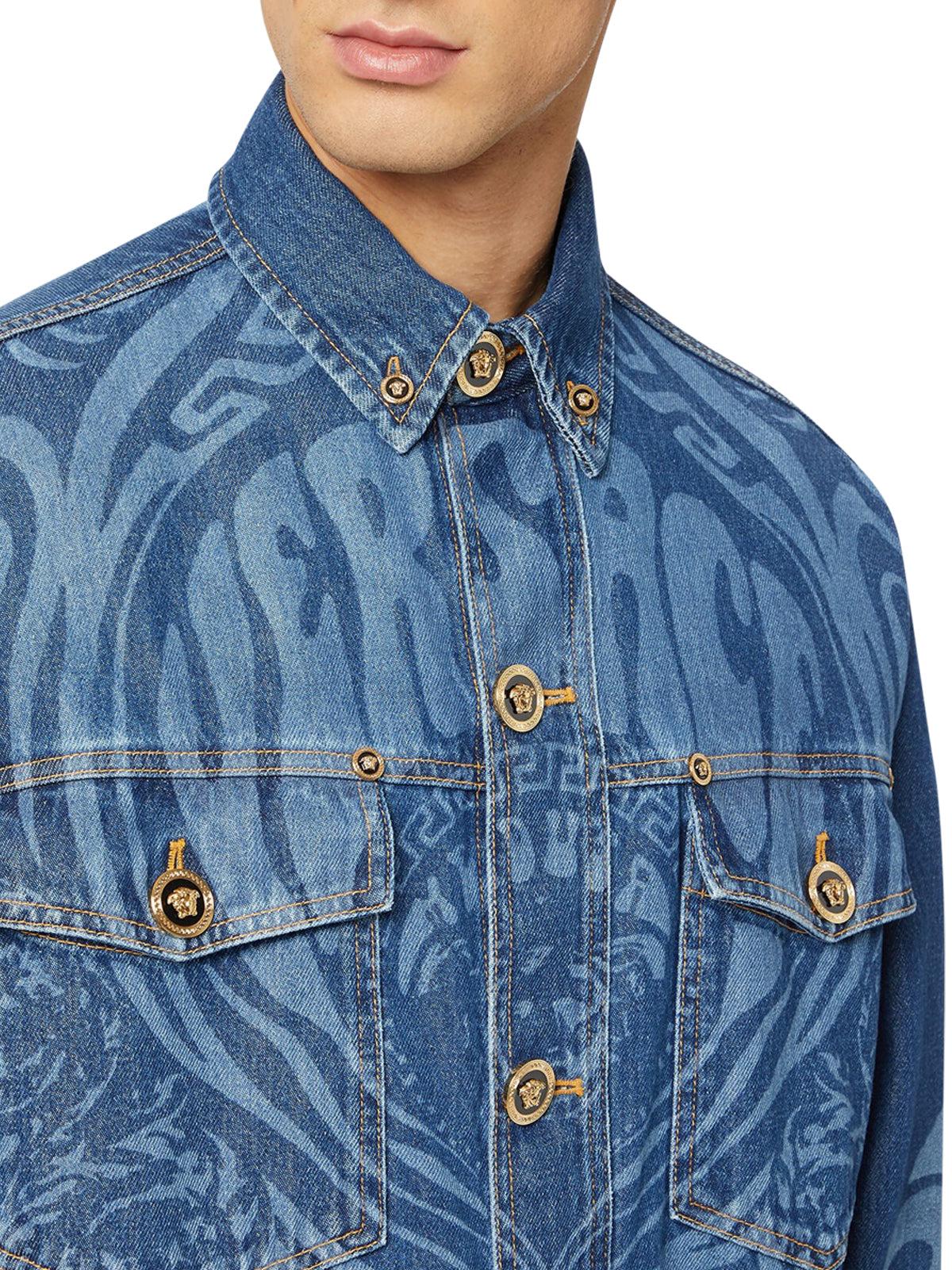 Versace Medusa Music Denim Jacket in Blue for Men | Lyst
