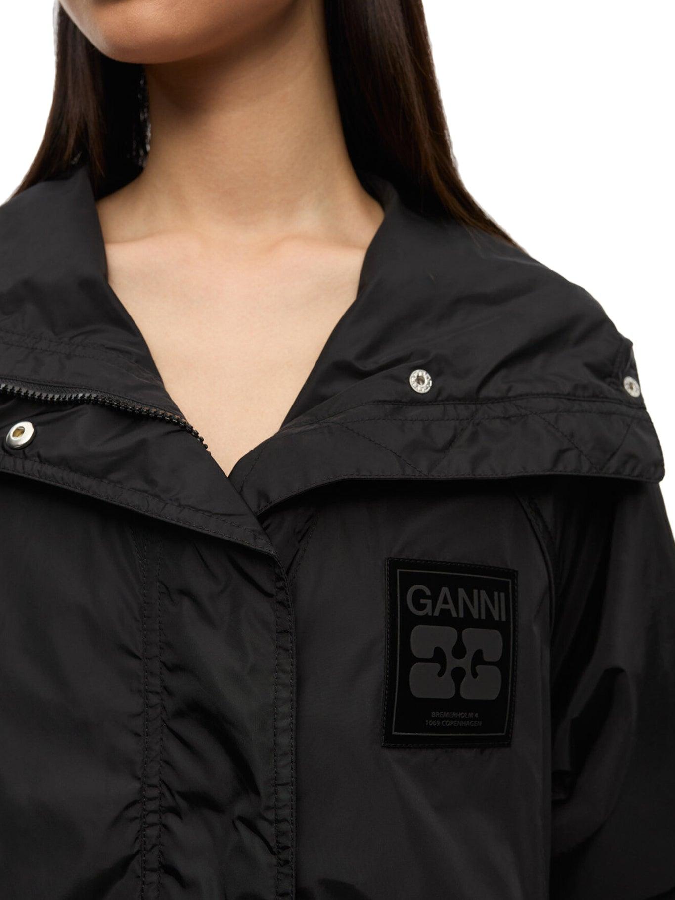ジャケット NYLON JACKET WITH GANNI LOGO PATCH Ganni Nylon Jacket With Logo Patch in Blue | Lyst UK