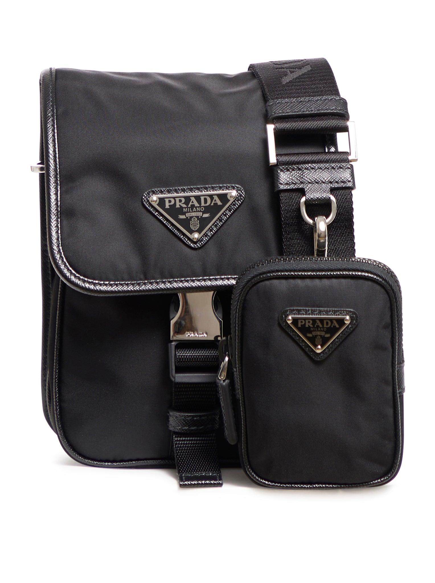 Prada Shoulder Strap With Re-nylon Pouch in Black for Men | Lyst