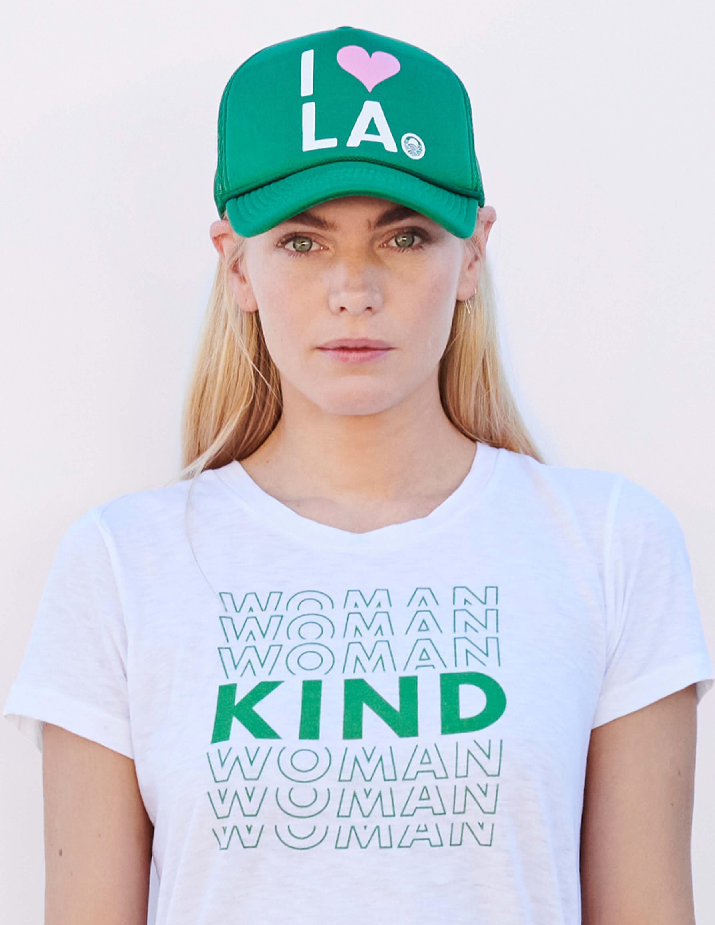 Sundry Synthetic I \u003c3 La Trucker Hat in 