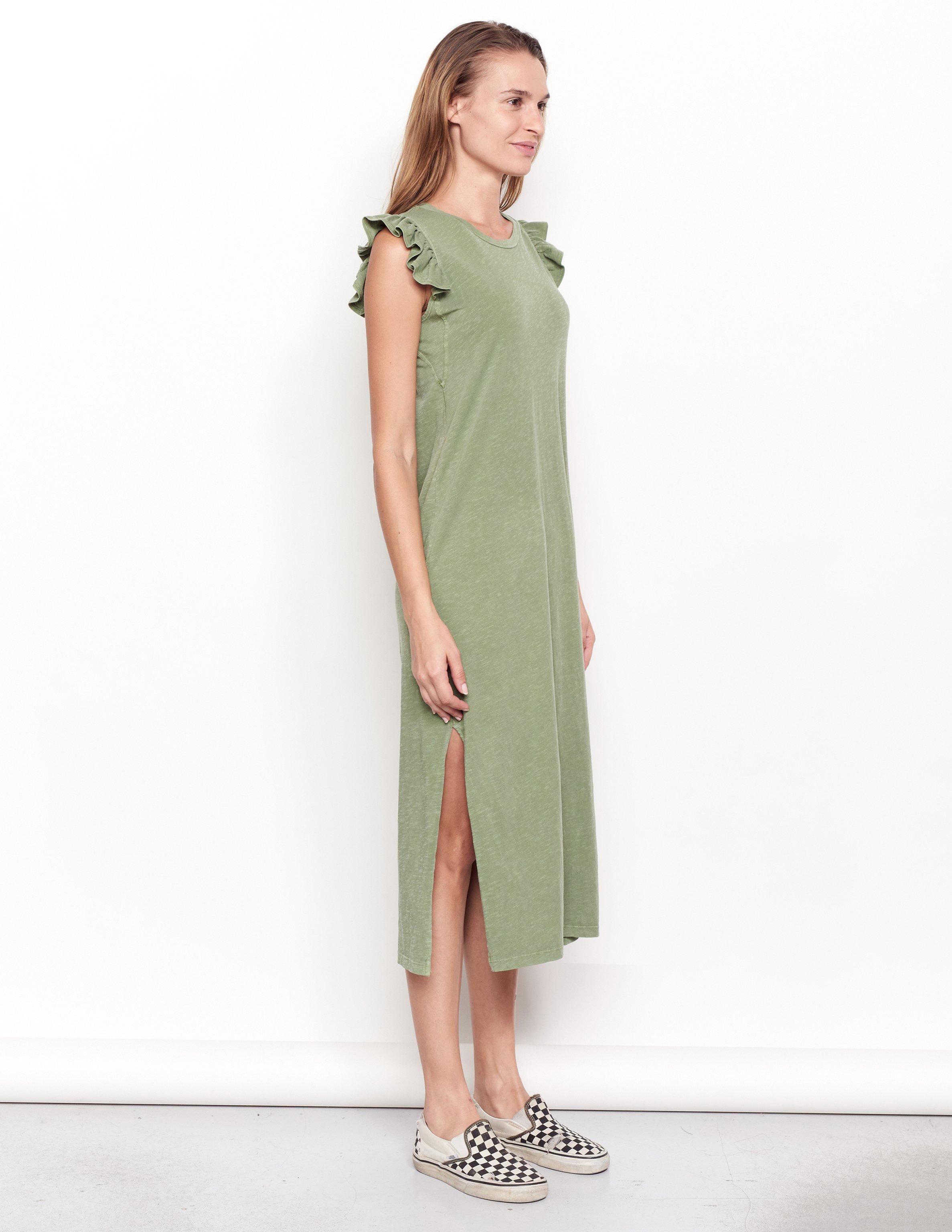 sundry ruffle midi dress