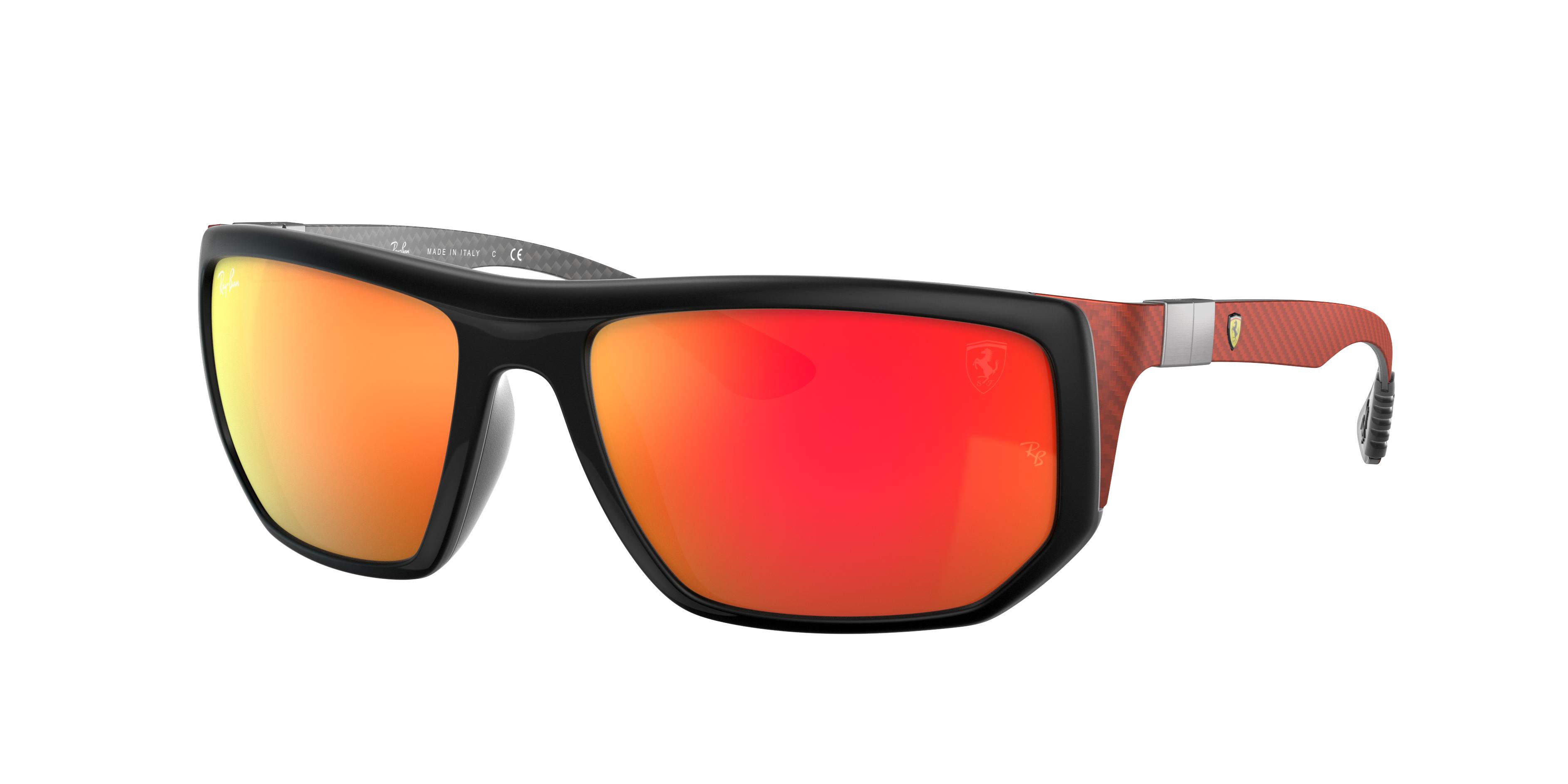 Ray-Ban Rb8361m Scuderia Ferrari Collection Sunglasses Red On Dark Carbon  Frame Orange Lenses 60-18 in Black | Lyst
