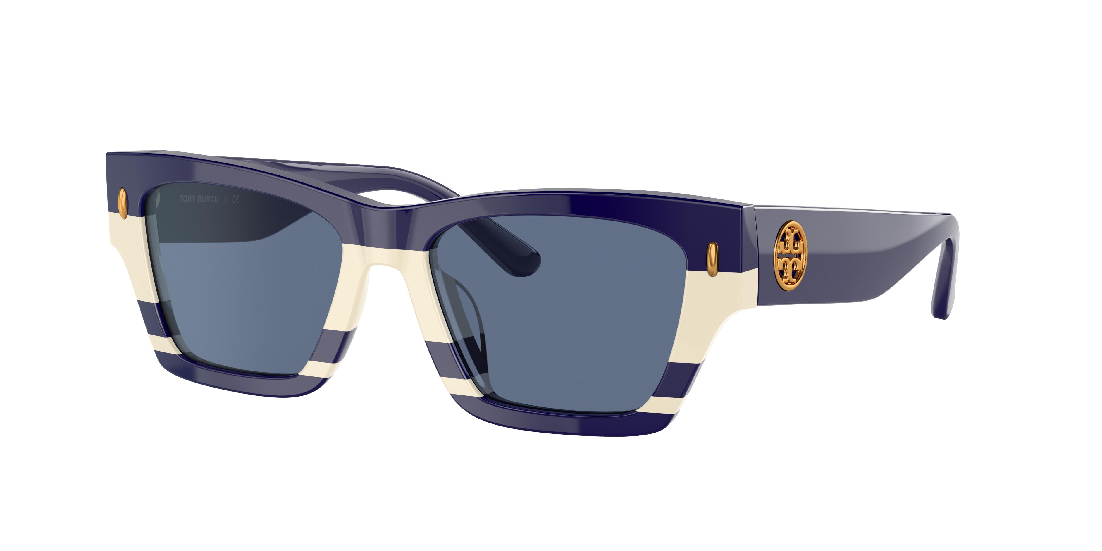 Tory Burch Miller Geometric Sunglasses in Blue | Lyst