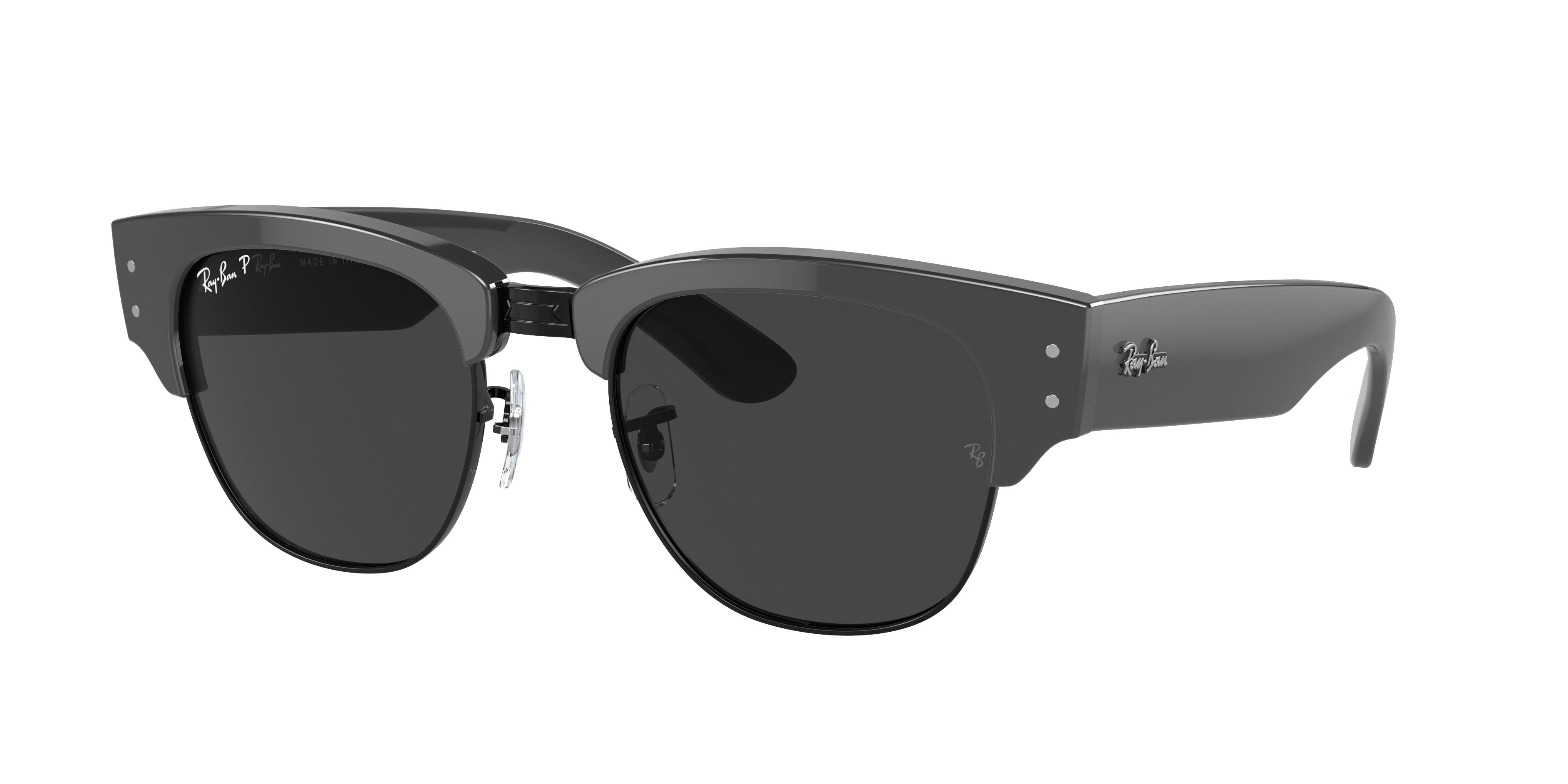 Ray-Ban Mega Clubmaster Sunglasses Grey Frame Black Lenses Polarized 53-21  | Lyst