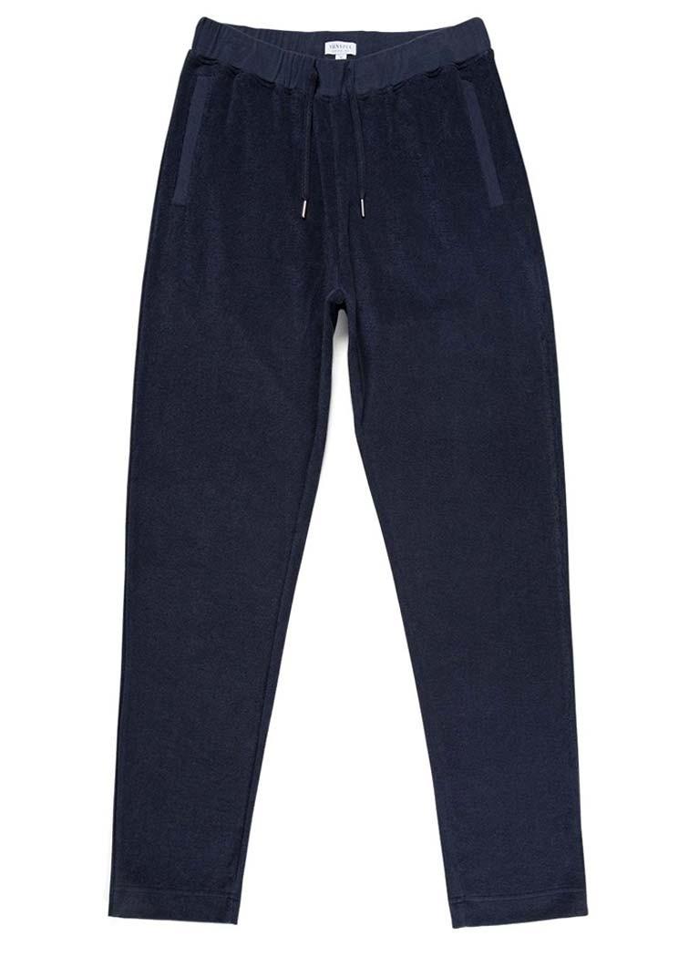Sunspel Men's Organic Cotton Towelling Track Pant In Navy in Blue for ...