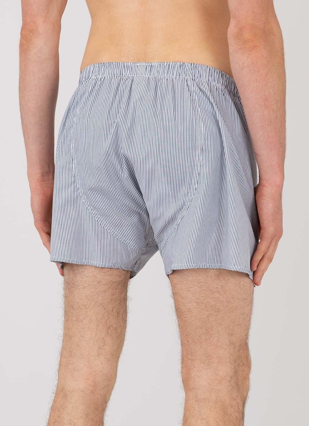 Sunspel Men's Cotton Poplin Boxer Shorts In White/navy/light Blue ...