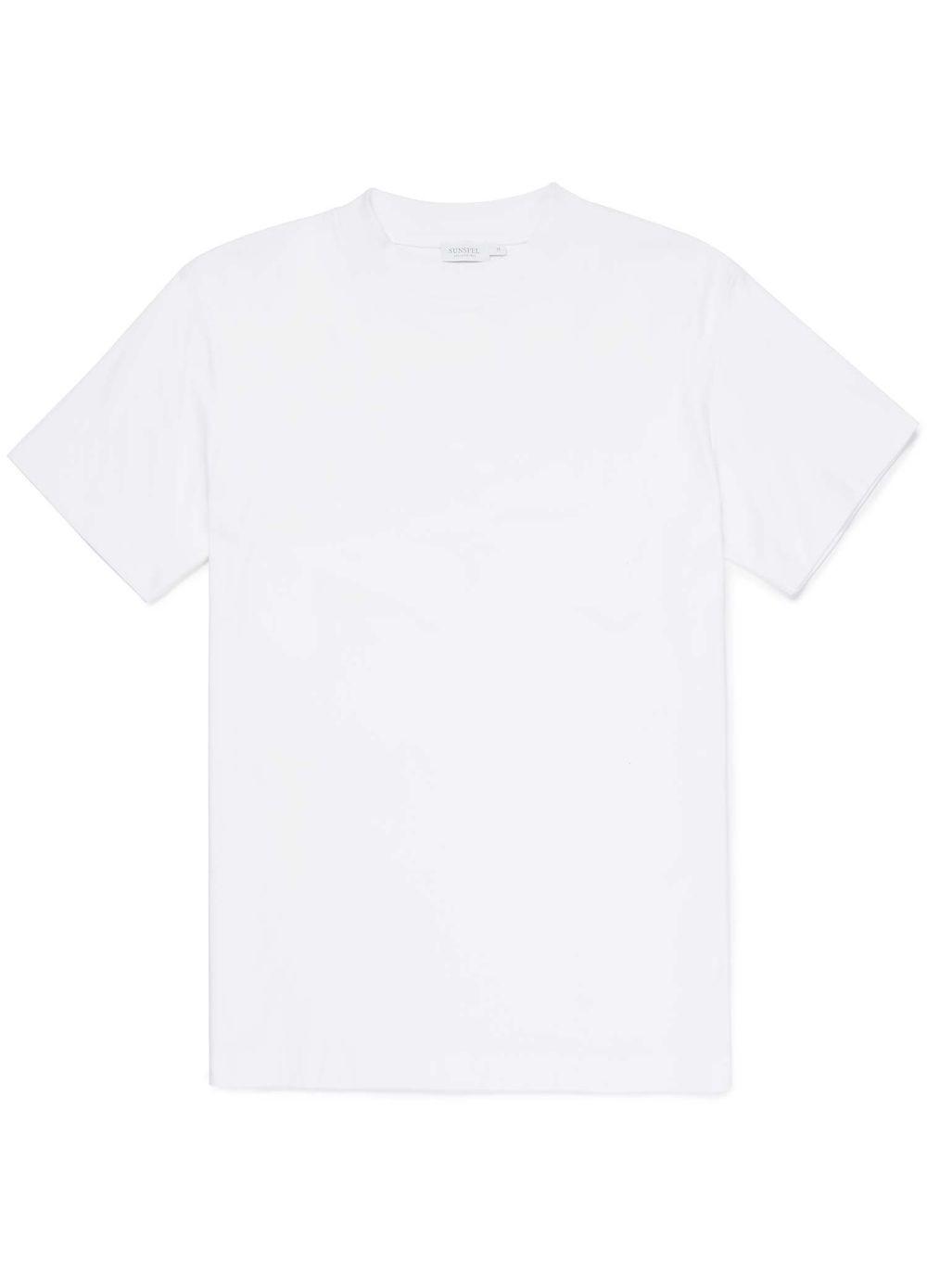 Download Sunspel Men's Brushed Cotton Mock Turtle T-shirt In White ...