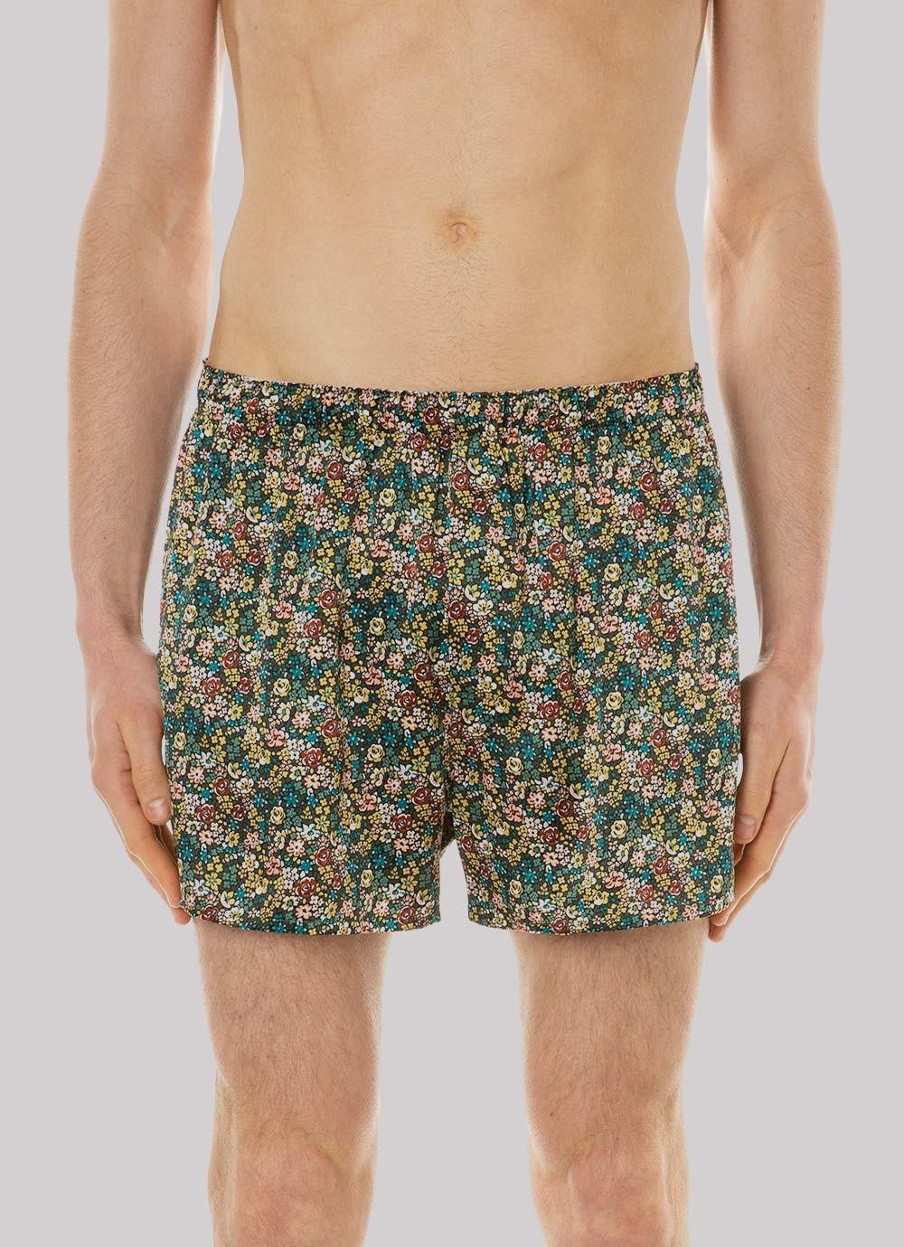 Sunspel Men's Silk Boxer Shorts In Liberty Wild Flower in Green for Men ...