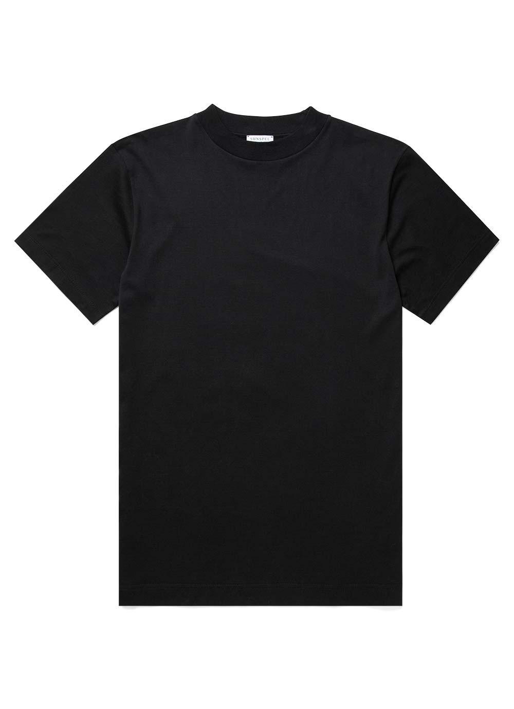 Download Sunspel Men's Cotton Mock Neck T-shirt In Black for Men - Lyst