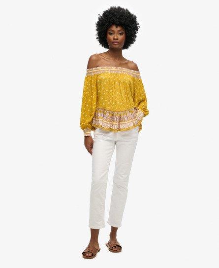 Superdry Ameera Off The Shoulder Top in Yellow Lyst UK