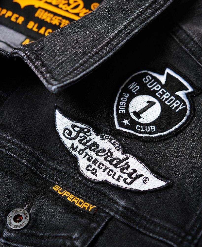 rogue patch trucker denim jacket