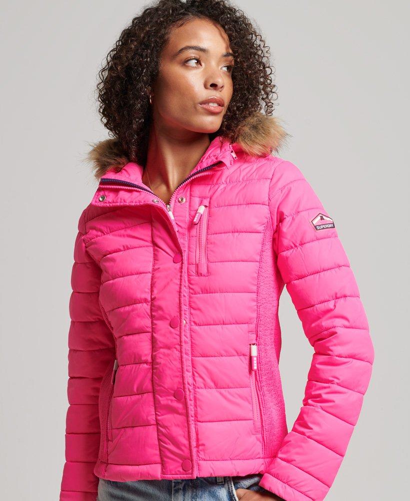 bedelaar geroosterd brood Hesje Superdry Fuji Slim Double Zip Hooded Jacket Pink | Lyst