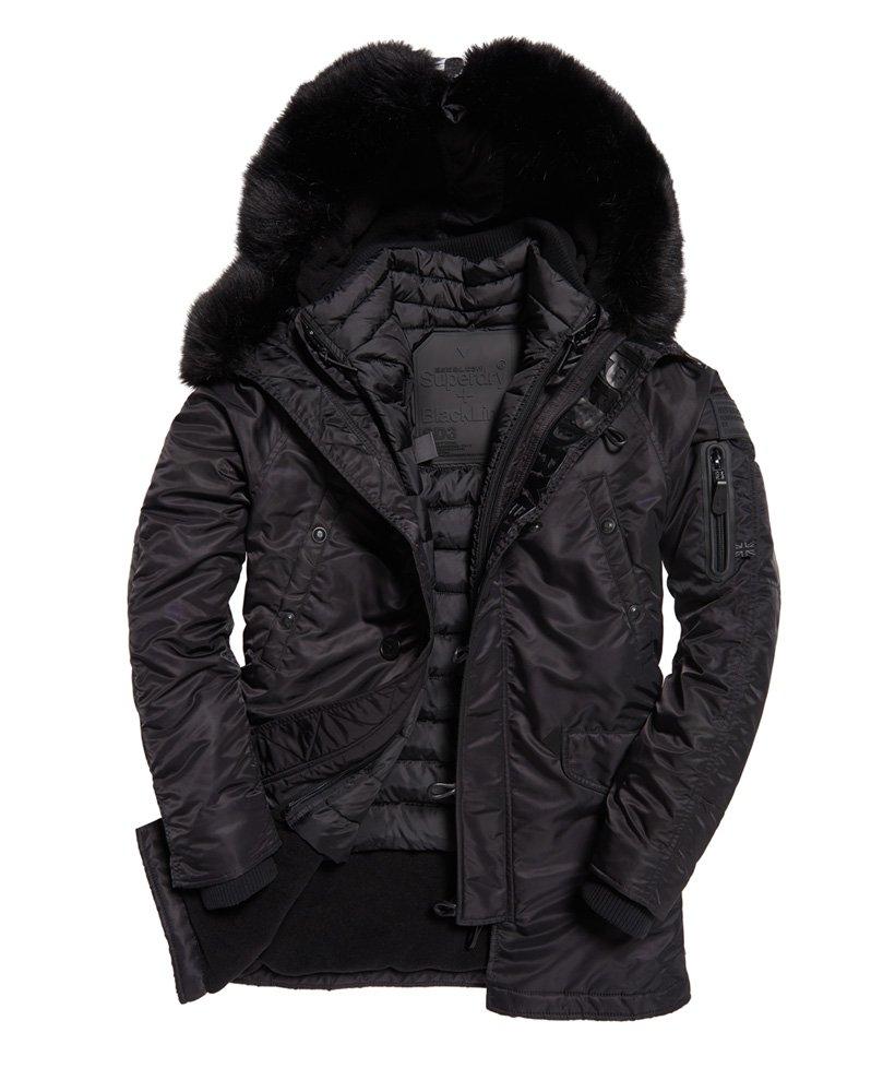 Superdry Leather Sd-3 Parka Coat - Black Edition for Men - Lyst