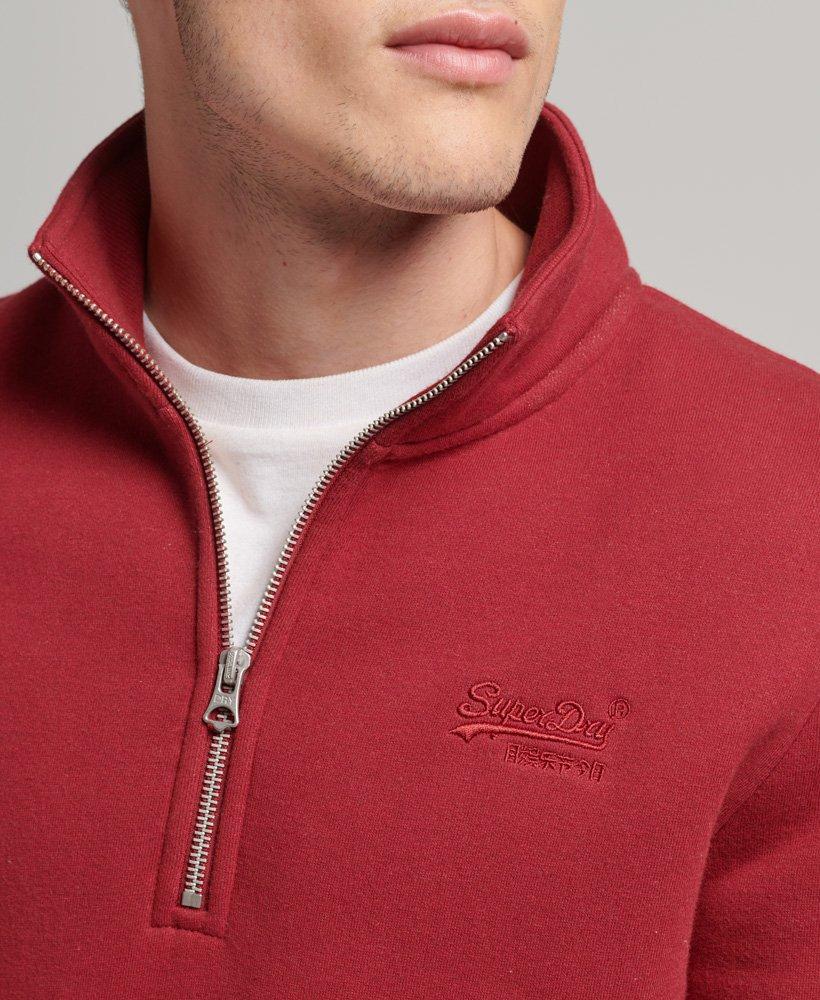 Superdry Organic Cotton Essential Logo Half Zip Sweatshirt Red / Track Red  Marl for Men | Lyst