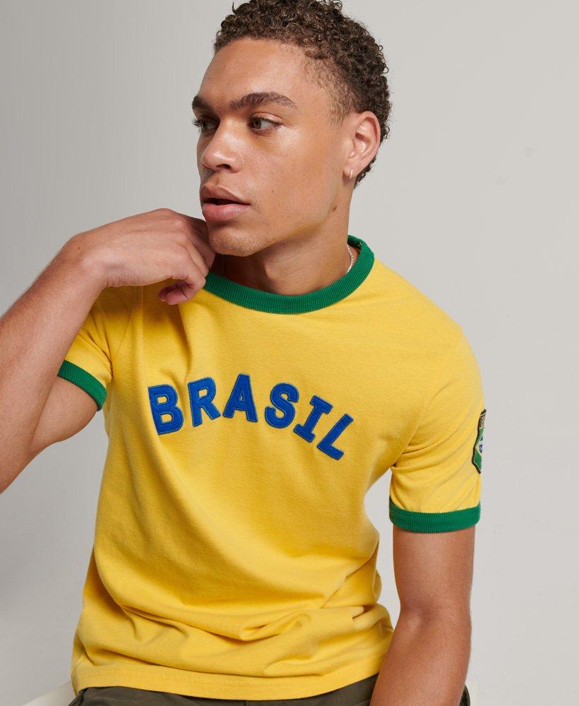 Superdry RINGSPUN FOOTBALL BRAZIL - Print T-shirt - bowling green