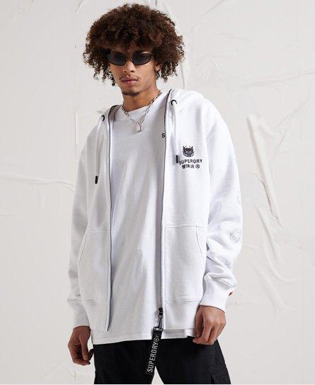 white hoodie superdry