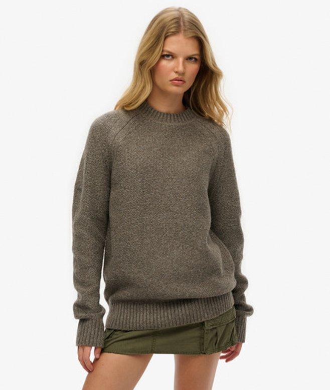 Superdry Oversized Chunky Raglan Jumper in Green Lyst UK