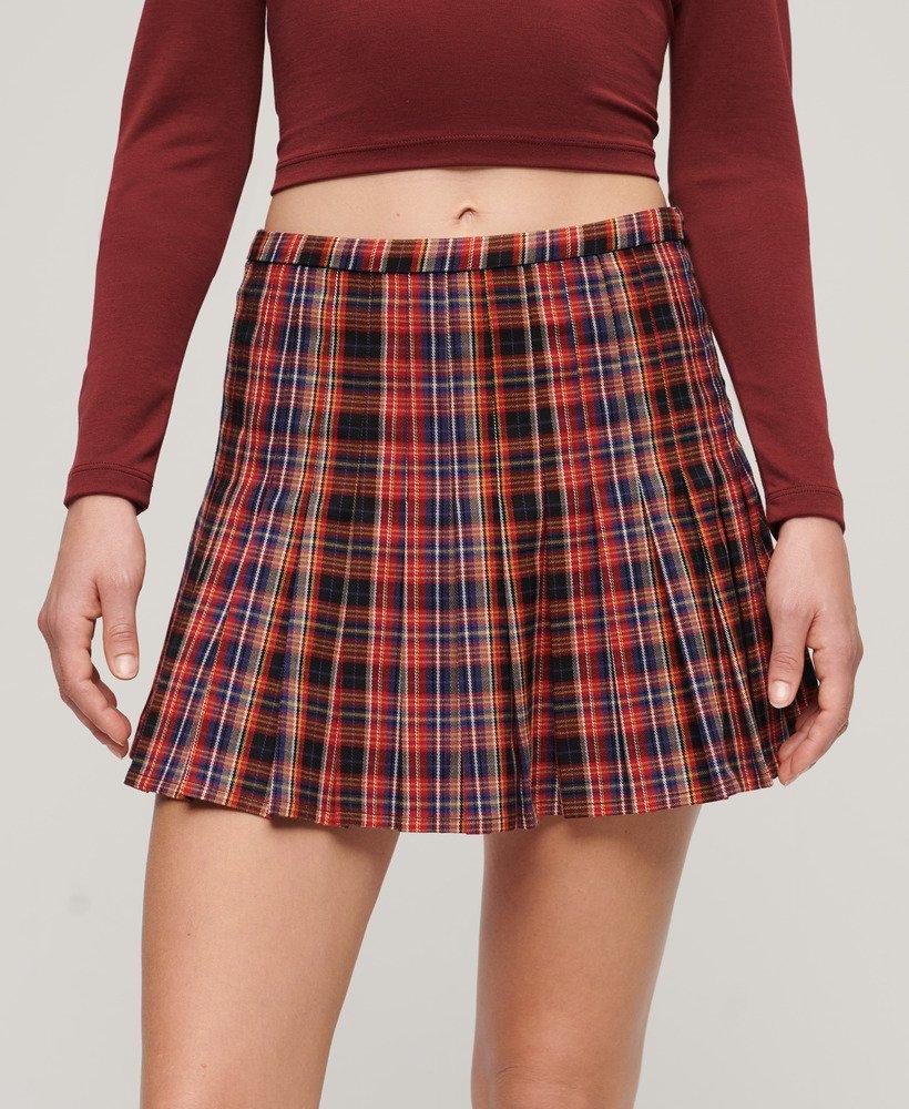 Superdry Mid Rise Check Mini Skirt Red | Lyst