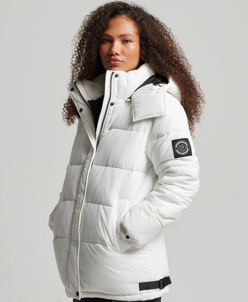 Superdry Expedition Cocoon Padded Coat Cream / New Chalk in Gray Lyst