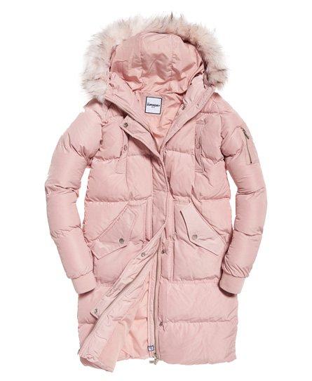 Pink longline puffer coat Clearance