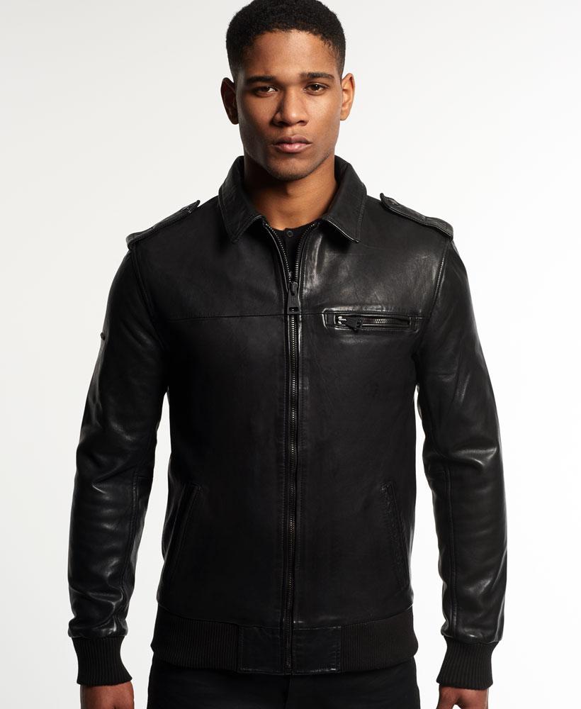 superdry bomber leather jacket