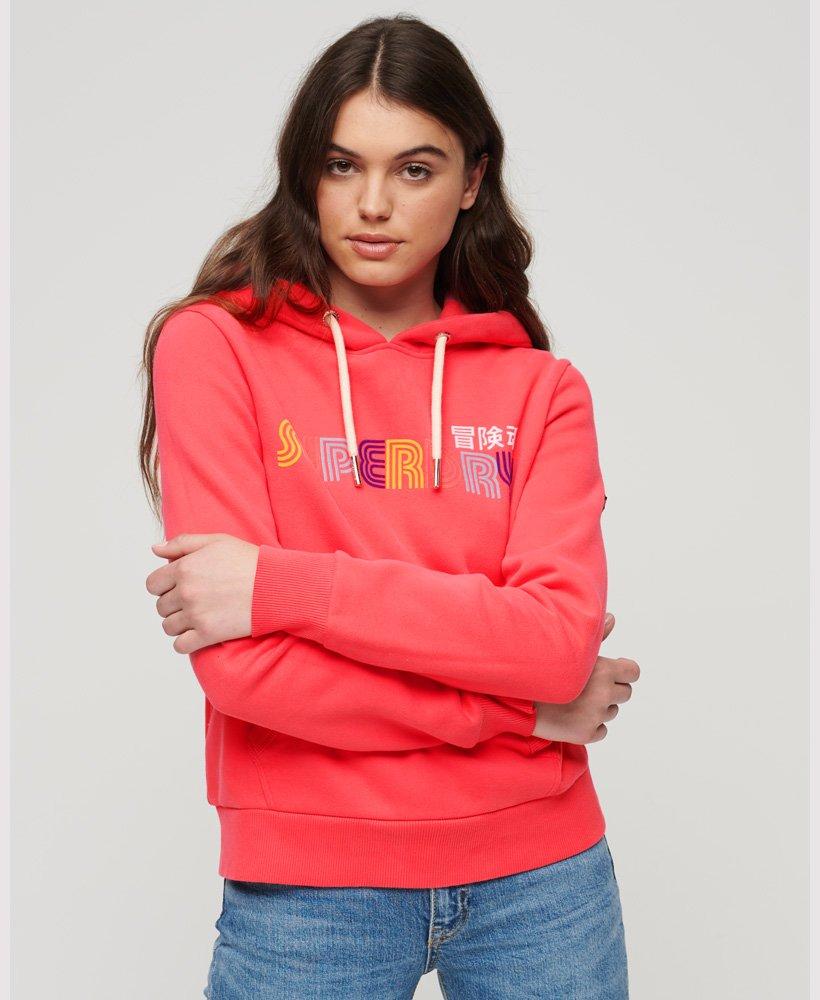 Superdry Retro Rainbow Hoodie in Red | Lyst