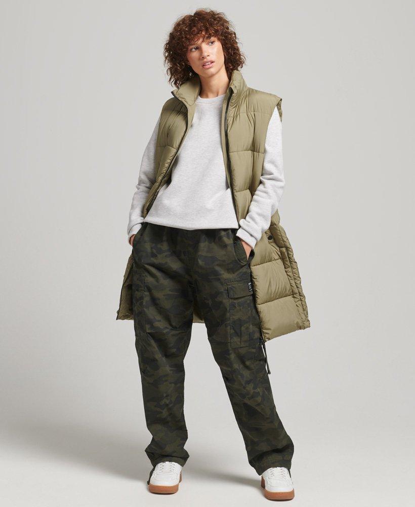 Superdry Longline Quilted Gilet in Green | Lyst