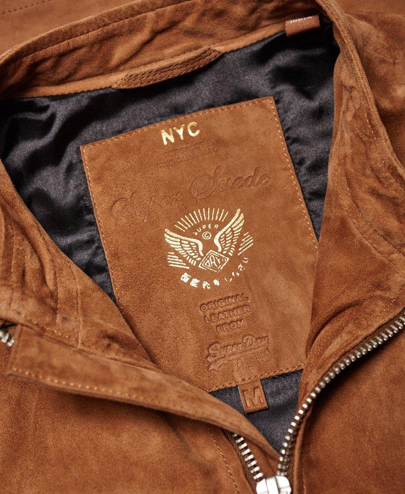 Download Superdry Slim Suede Harrington Jacket in Antique Stone ...