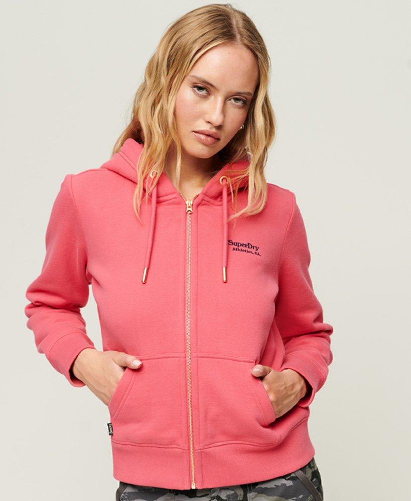 Superdry Essential Logo Zip Hoodie in Pink | Lyst