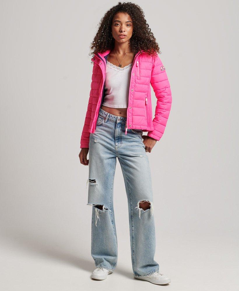 Superdry Fuji Slim Double Zip Hooded Jacket Pink | Lyst