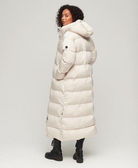 Superdry Maxi Hooded Puffer Coat in Natural Lyst UK