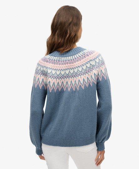 Superdry Loose Fit Fairisle Slouchy Pattern Jumper in Blue Lyst UK