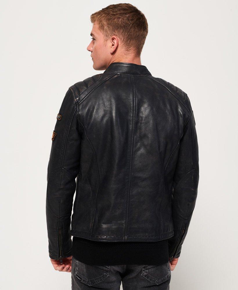 Superdry Endurance Road Trip Leather Jacket in Black for Men - Lyst