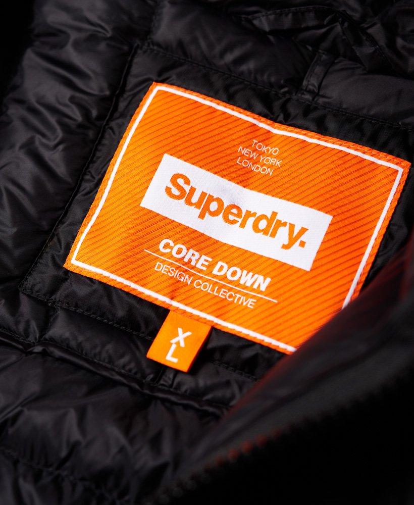 superdry core down hooded jacket black