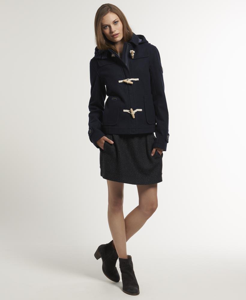 Superdry Cropped Duffle Coat in Navy (Blue) - Lyst