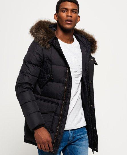 Superdry Longline Down Chinook Parka Jacket in Black for Men - Lyst