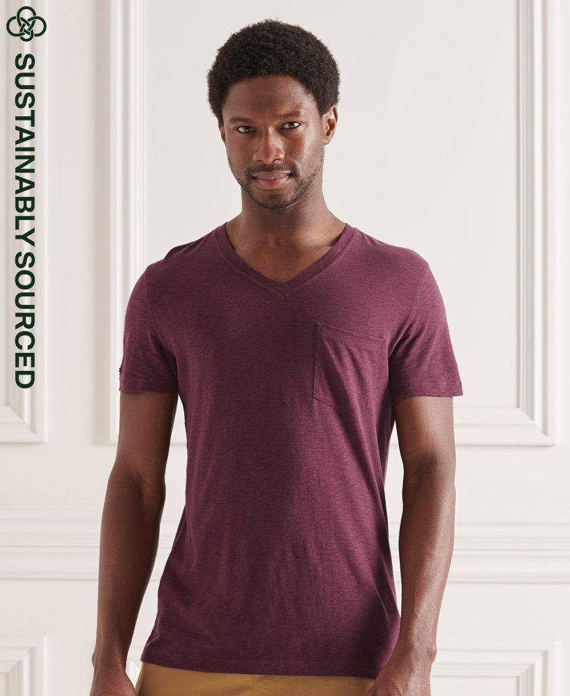 Superdry Organic Cotton V Neck Slub Pocket T-shirt Red in Purple for Men |  Lyst