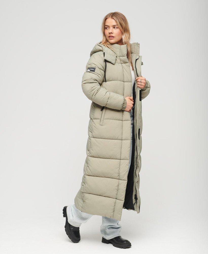 Superdry Classic Quilted Ripstop Longline Lyst Coat Puffer in | Green