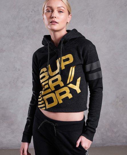 Black and gold superdry hoodie Clearance