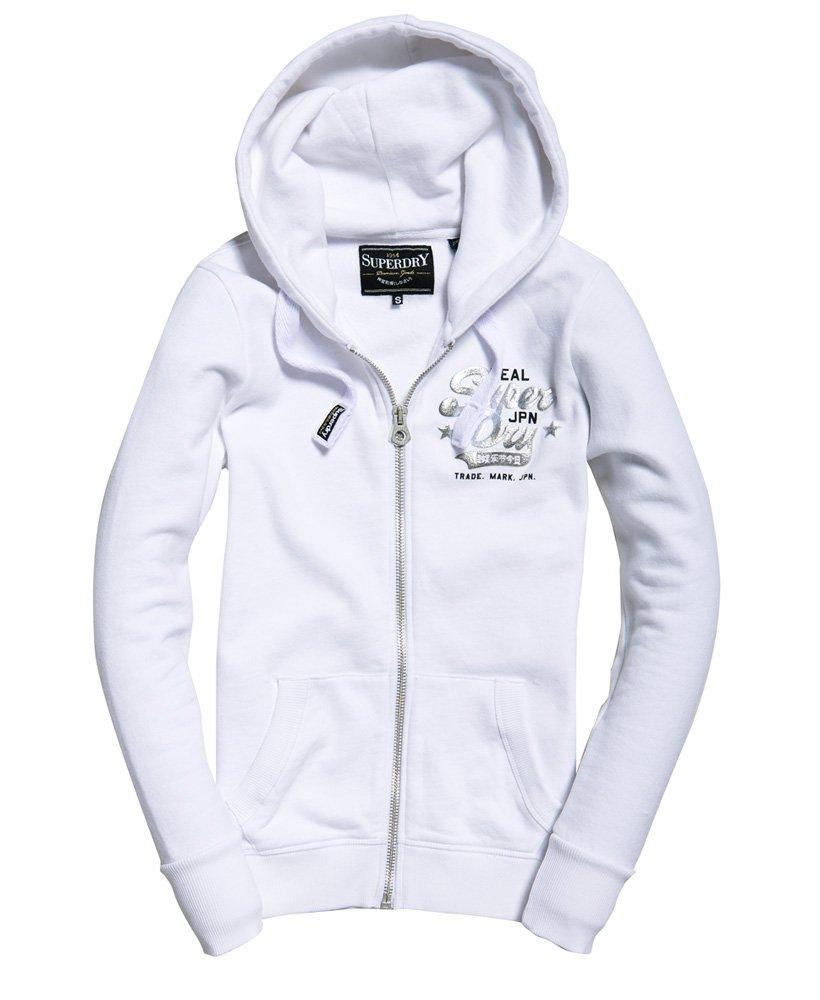 superdry white zip hoodie