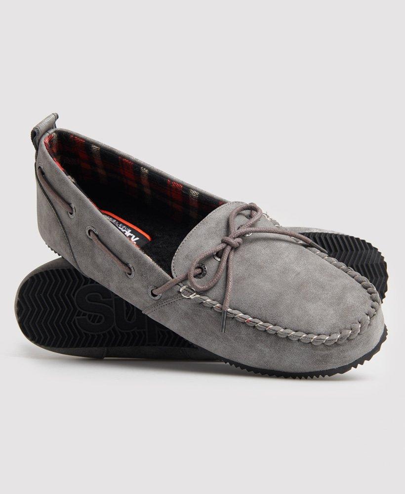Superdry Clinton Moccasin Slippers Grey in Black for Men | Lyst