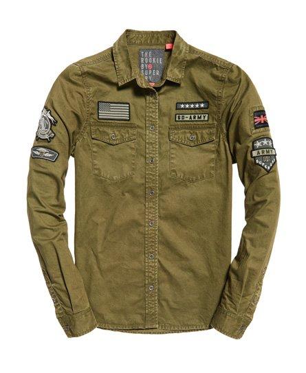 Superdry Cotton Rookie Patch Military Shirt in Khaki (Green) - Lyst