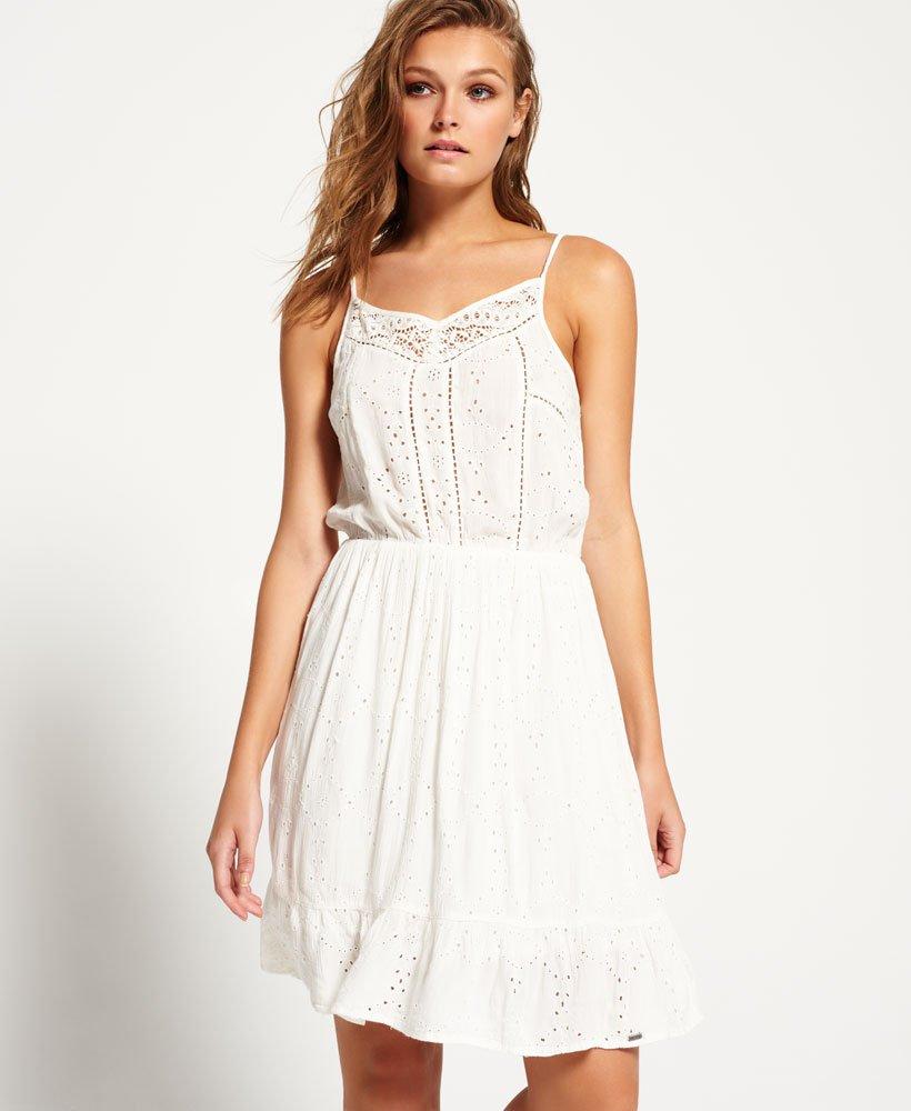 Superdry Schiffli Chelsea Dress Cream in White | Lyst
