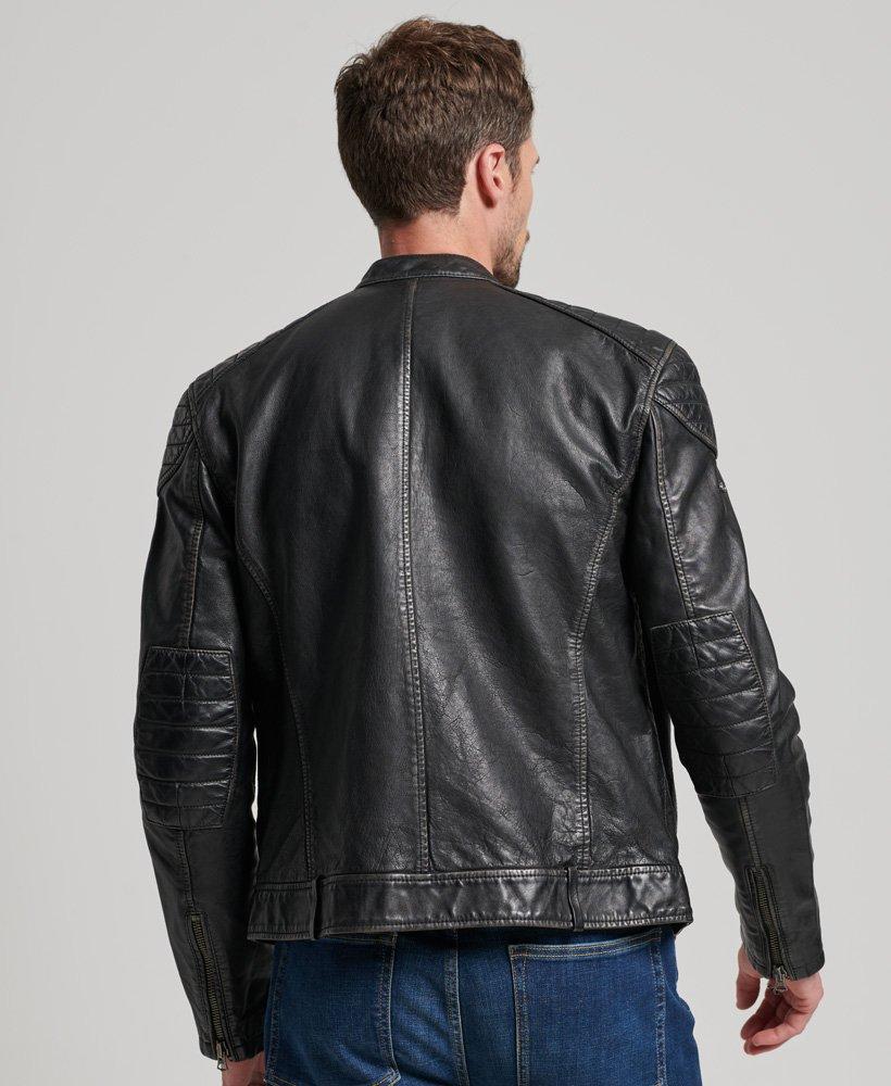 Superdry Leather Biker Jacket - Men's Mens Jackets