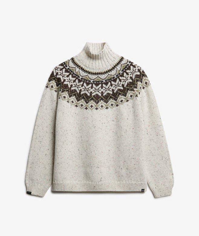 Superdry Fairisle High Neck Jumper in Grey Lyst UK