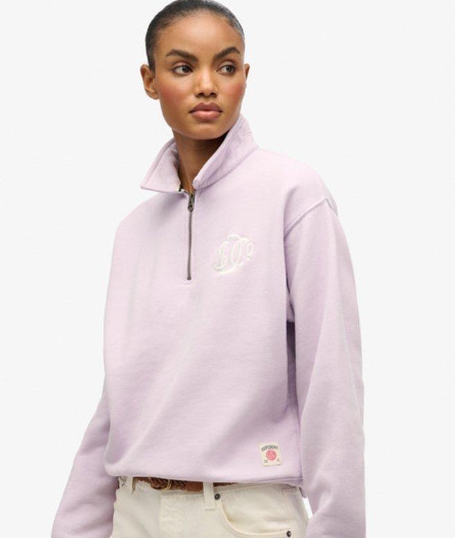 Pull Femme Superdry - Rose, Taille 8 (Très Bon État) - Petit Défaut Manches