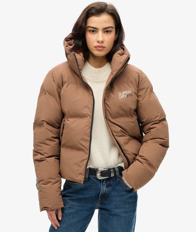Superdry Hooded Boxy Puffer Jacket Rawhide in Natural Lyst UK