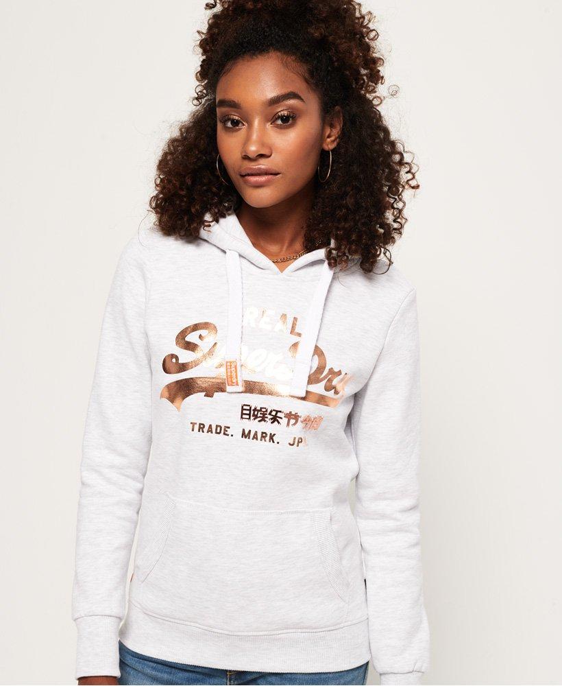 Superdry vintage logo metalwork hoodie Clearance