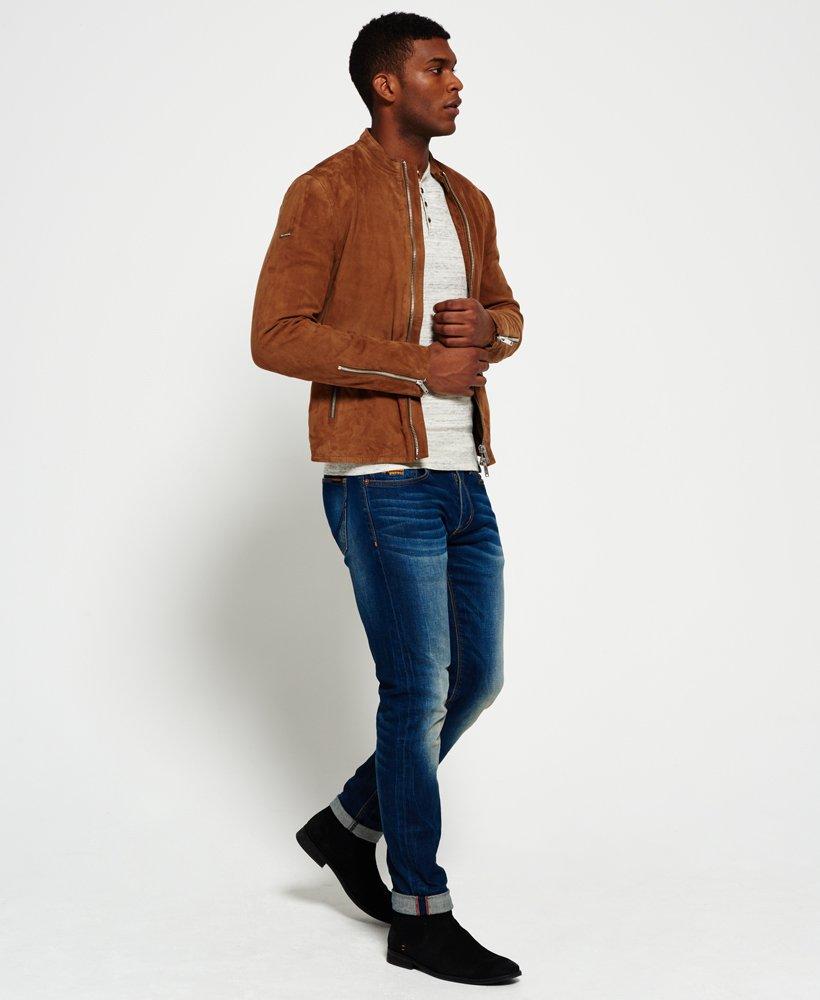 Download Superdry Slim Suede Harrington Jacket in Antique Stone ...